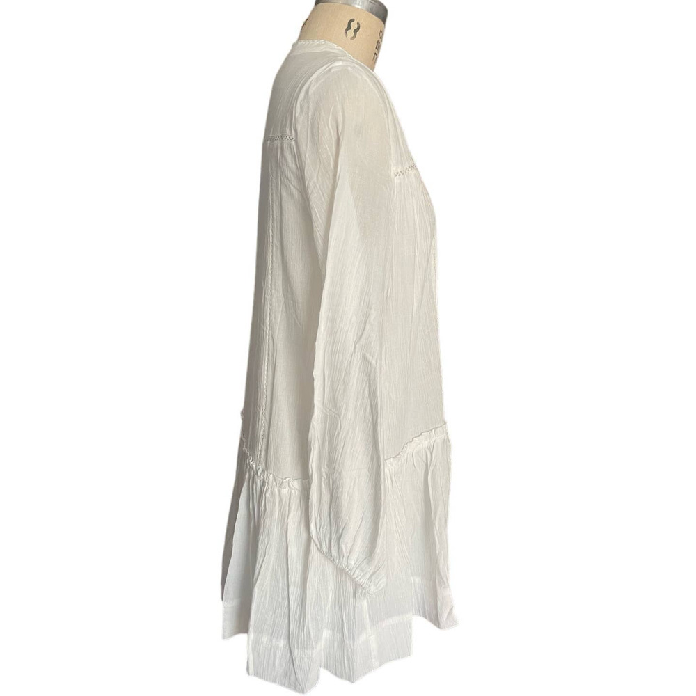 NWOT Pomander Place Ophelia Dropwaist Coverup White Beaded Vacation Dress Large - Picture 7 of 10